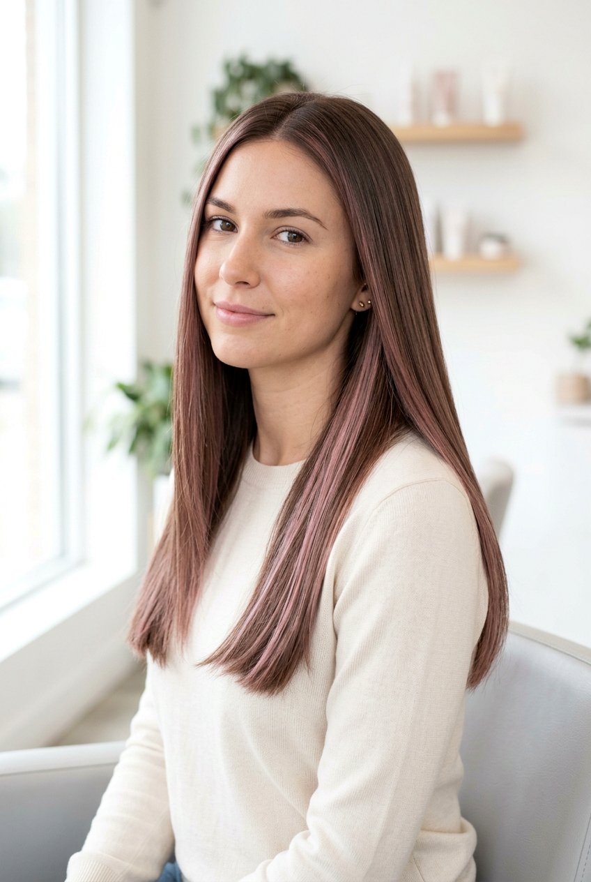 Smoky Rose Balayage On Straight Hair - 20 smoky rose hair color - 20 smoky rose hair color