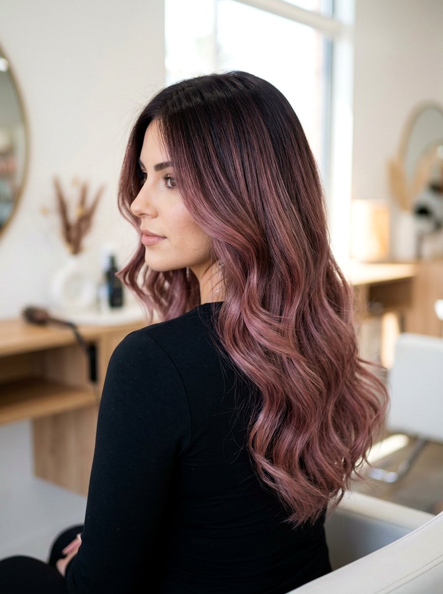 Smoky Rose Balayage With Dark Roots - 20 smoky rose balayage hair - 20 smoky rose balayage hair