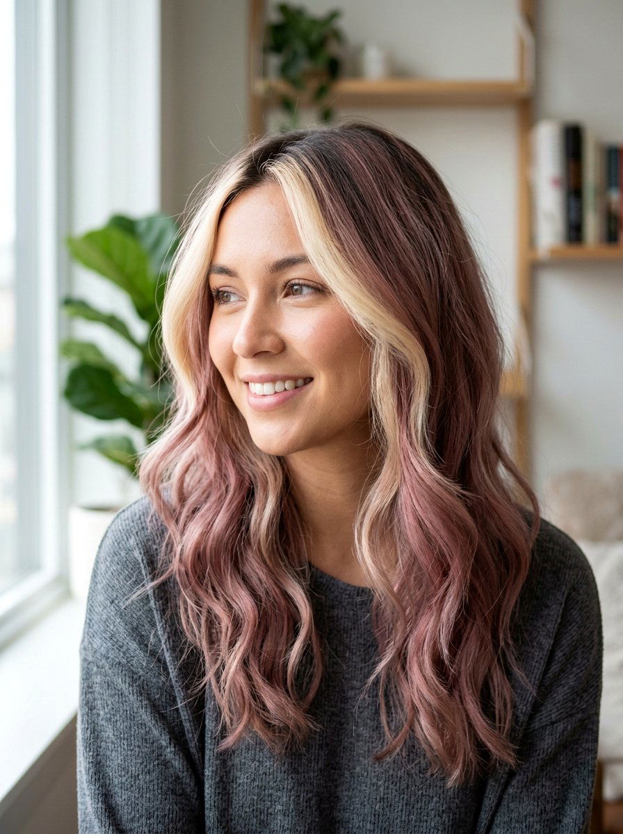 Smoky Rose Balayage With Face Framing - 20 smoky rose balayage hair - 20 smoky rose balayage hair