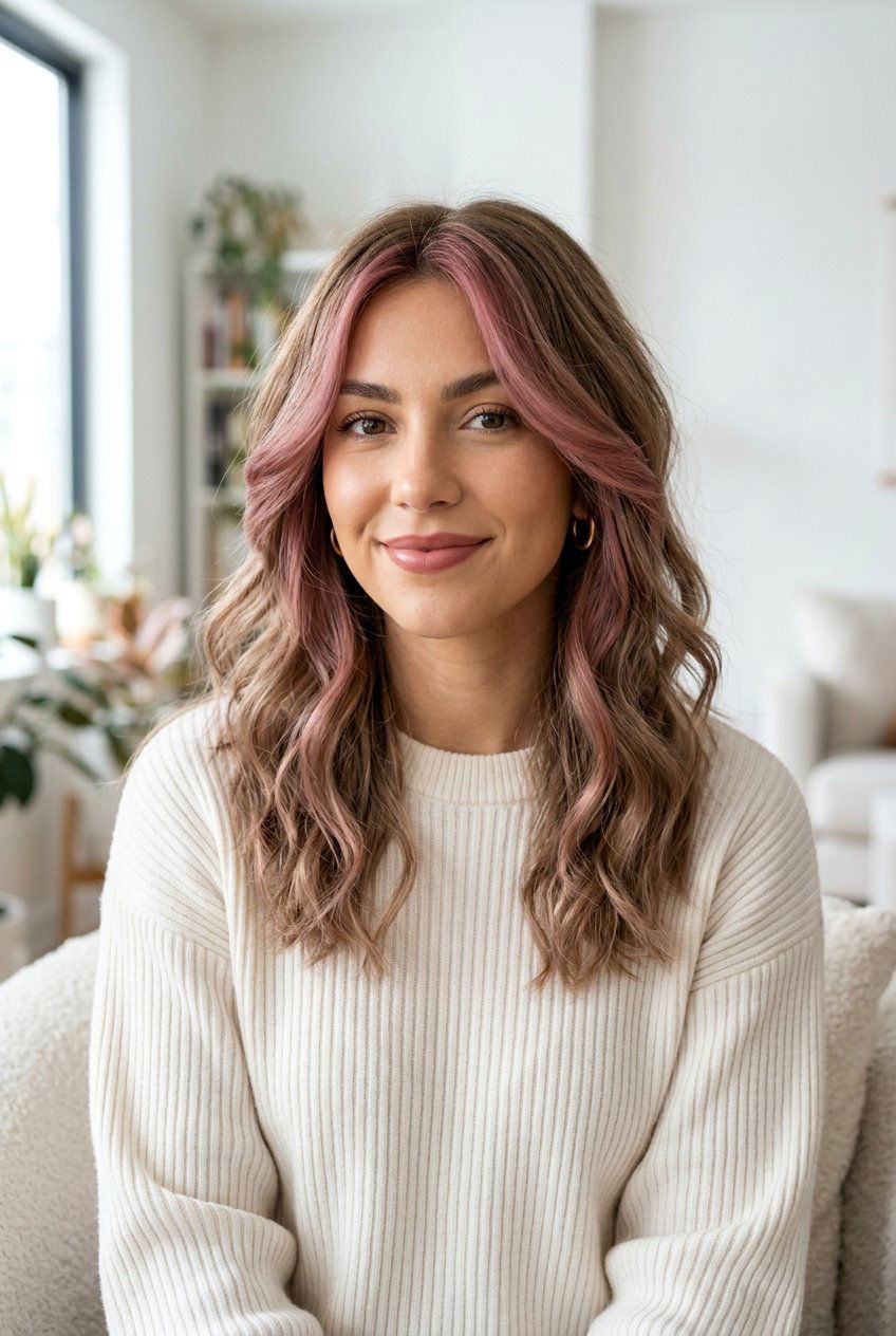 Smoky Rose Face Framing Layers - 20 smoky rose hair color - 20 smoky rose hair color