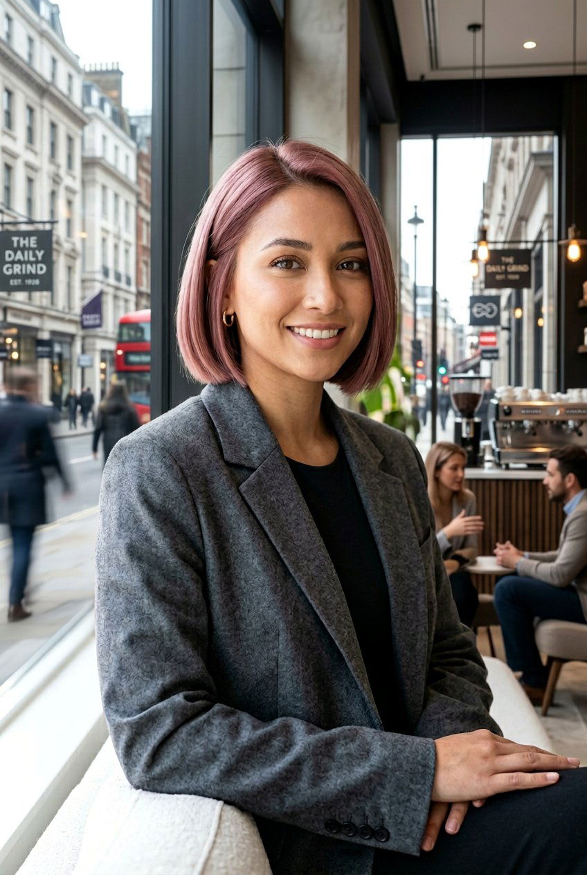 Smoky Rose On Short Bob Haircut - 20 smoky rose hair color - 20 smoky rose hair color