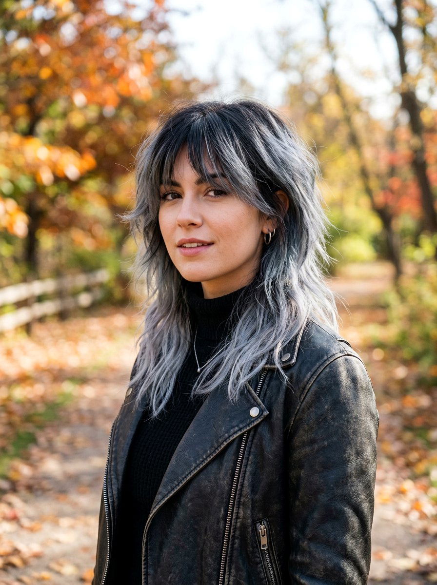 Smoky Silver Wolf Cut - 20 silver wolf cut color ideas - 20 silver wolf cut color ideas