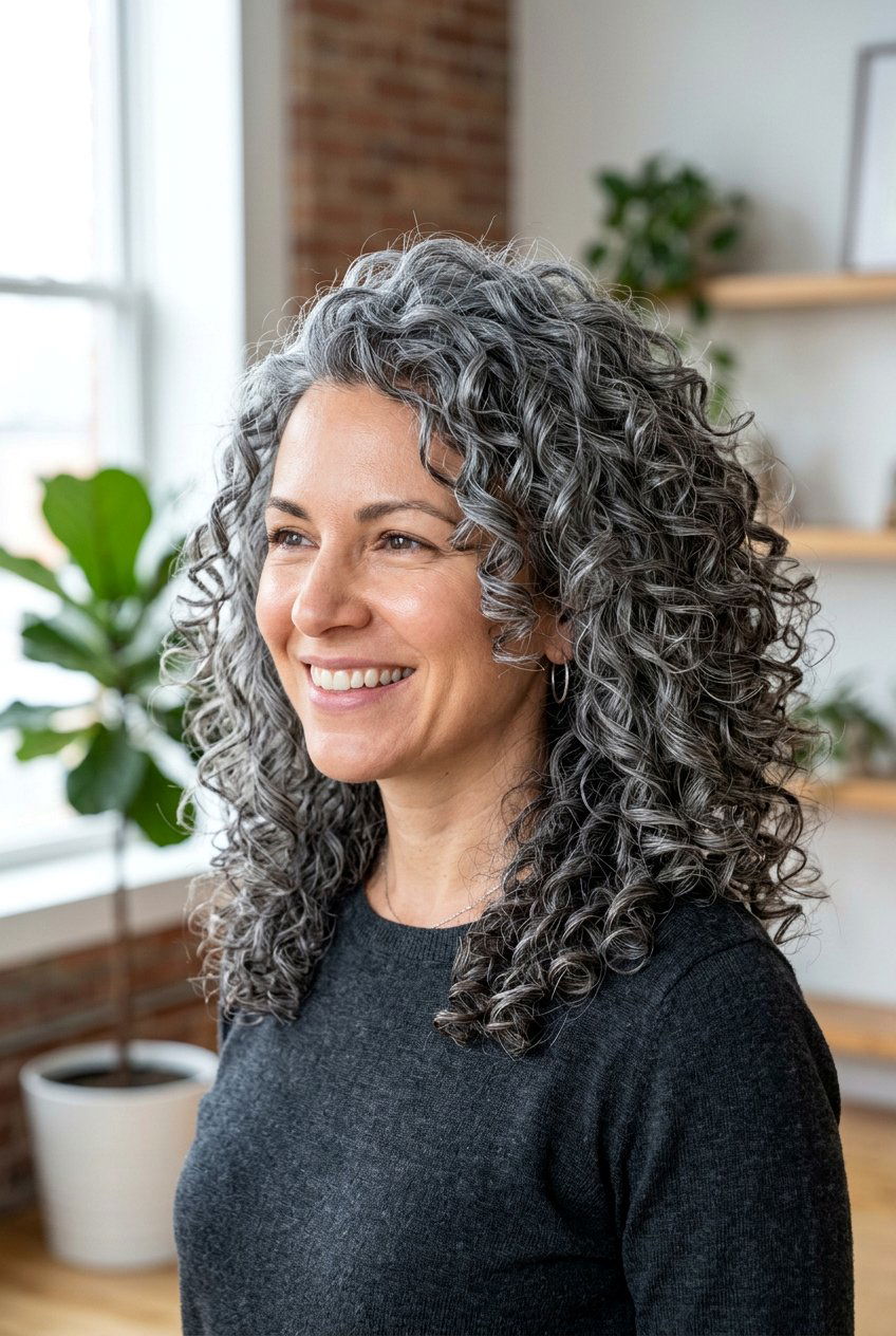 Smoky gray curly hair - 20 smoky gray hair color - 20 smoky gray hair color