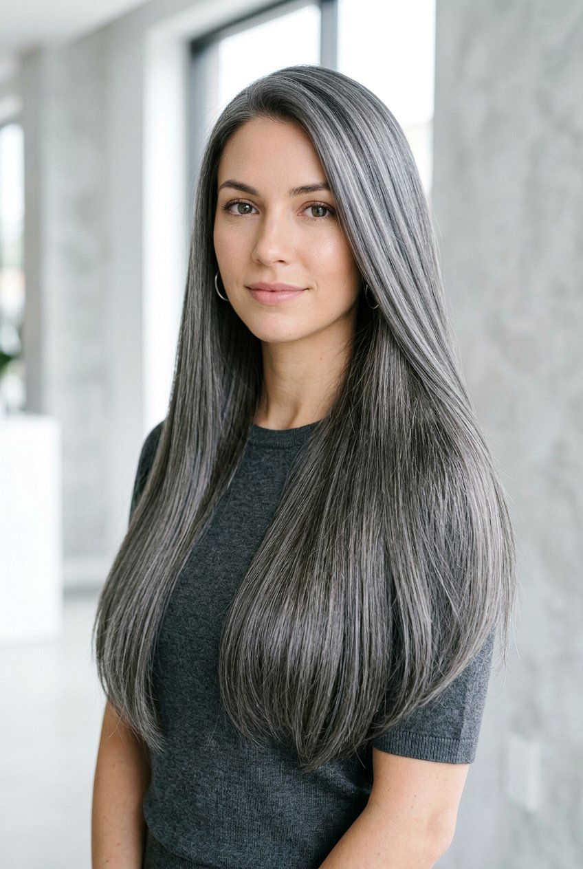 Smoky gray hair color - 20 salt and pepper hair color ideas - 20 salt and pepper hair color ideas