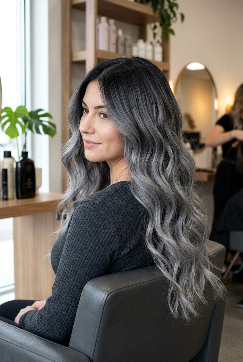 Smoky grey shadow root balayage - 20 shadow root balayage - 20 shadow root balayage