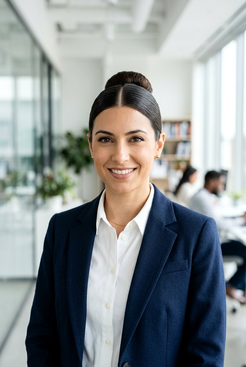 Smooth Crown Bun - 20 professional low bun with middle part - 20 professional low bun with middle part