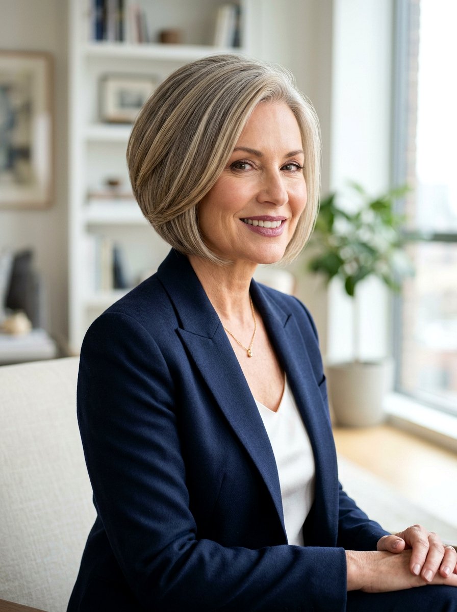 Smooth Graduated Bob For Mature Women - 20 sleek hairstyle for mature women - 20 sleek hairstyle for mature women