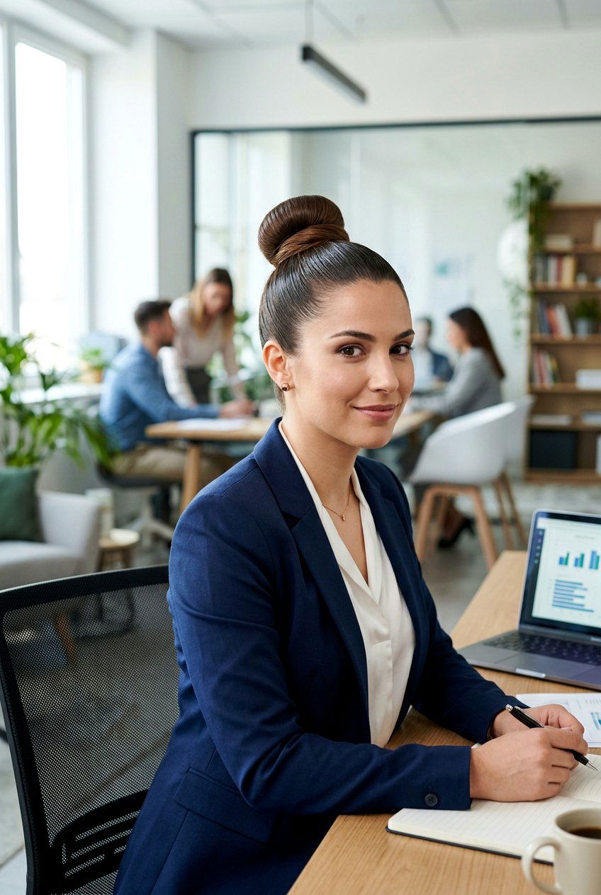 Smooth High Office Bun - 20 minimalist office bun hairstyle - 20 minimalist office bun hairstyle