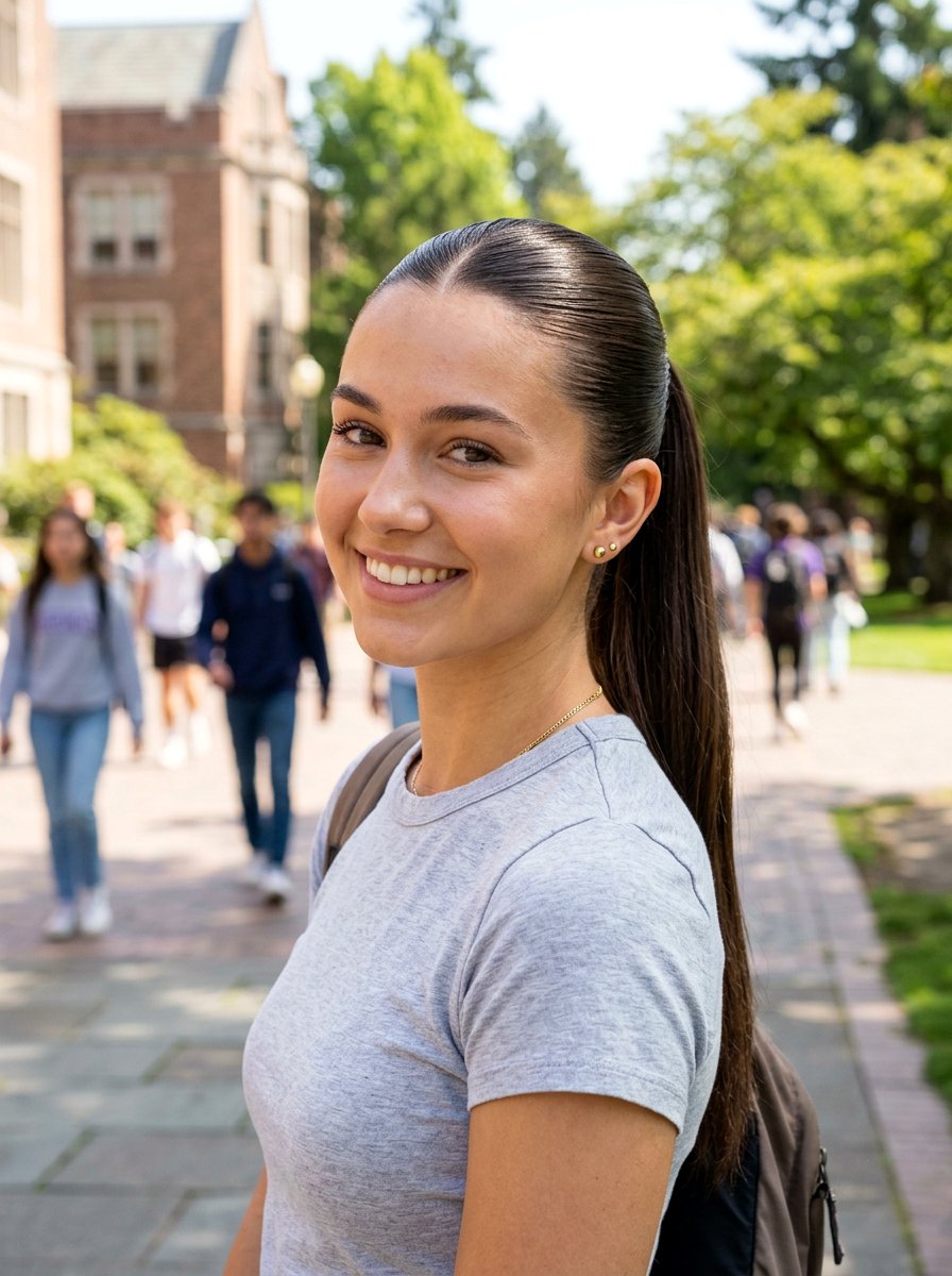 Smooth High Ponytail - 20 college girls polished internship hairstyle - 20 college girls polished internship hairstyle