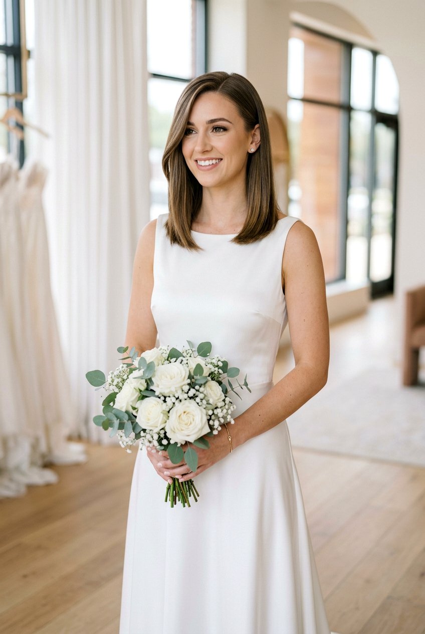 Smooth Lob - 20 bridal hairstyle with side part - 20 bridal hairstyle with side part