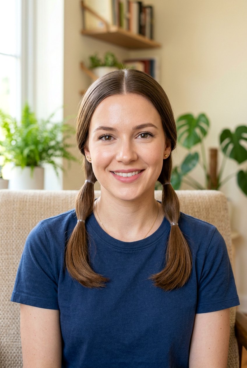 Smooth Low Pigtails - 20 library friendly hairstyles - 20 library friendly hairstyles