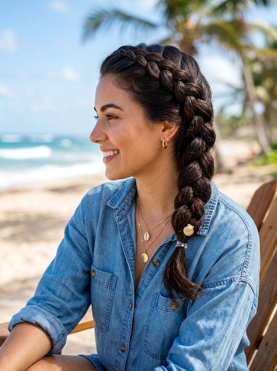 Snake Braid For Vacation - 20 resort braid hairstyle - 20 resort braid hairstyle
