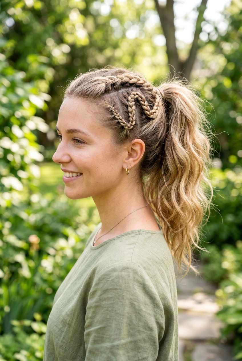 Snake Braid Ponytail - 20 hiking ponytail with braid - 20 hiking ponytail with braid
