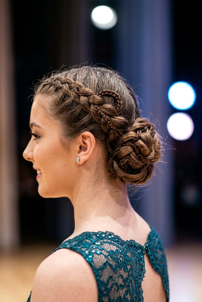 Snake Braid Updo - 20 competition dance hairstyles - 20 competition dance hairstyles