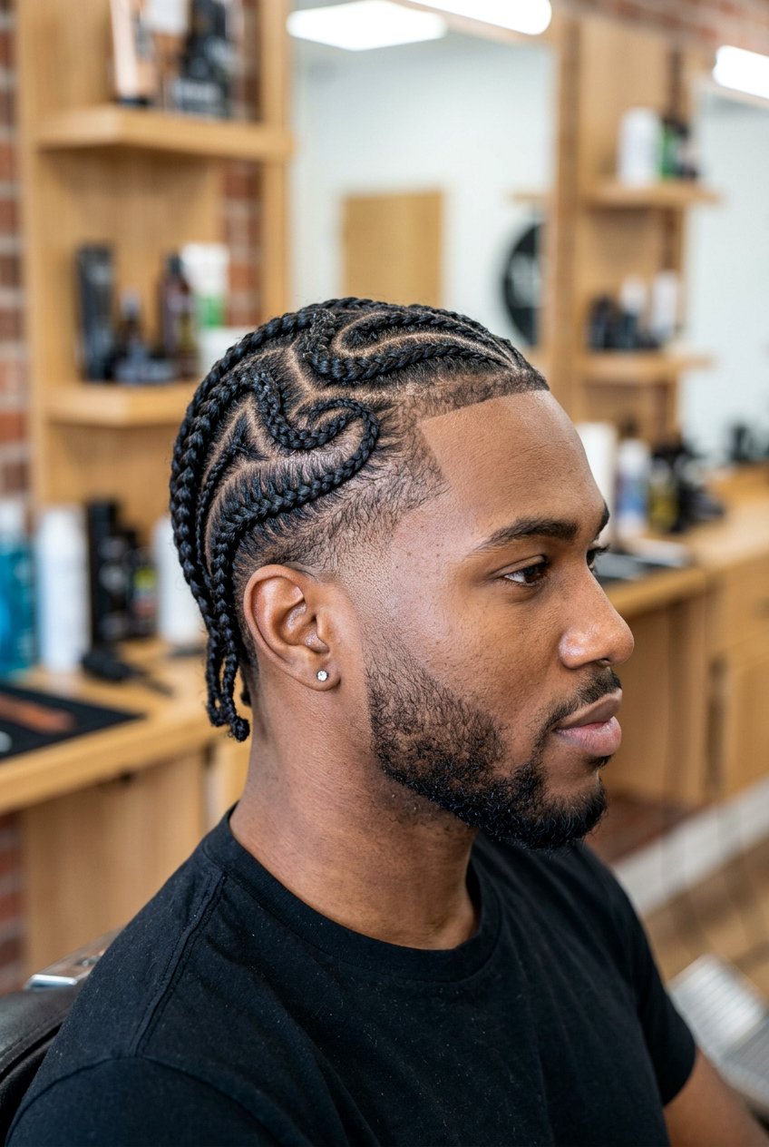 Snake Braids - 20 cornrows with taper fade men - 20 cornrows with taper fade men