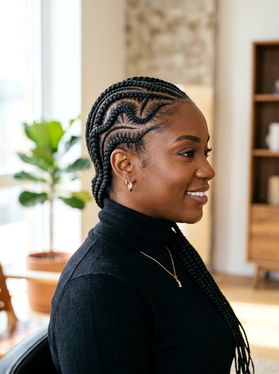 Snake Design Cornrows - 20 scalp braid hairstyles for black women - 20 scalp braid hairstyles for black women