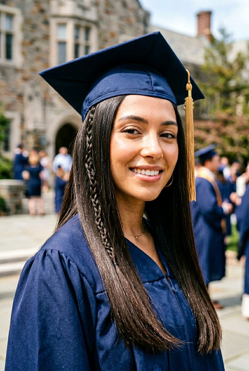 Snake braid graduation hairstyle - 20 graduation hairstyles with braids - 20 graduation hairstyles with braids