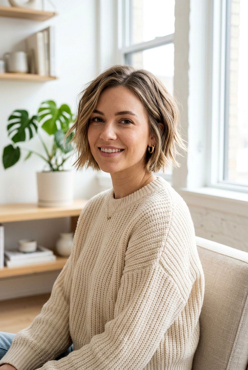 Snipped in tuft bob for broken hair - 20 haircut for overprocessed hair - 20 haircut for overprocessed hair