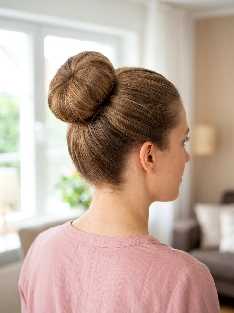 Sock Bun for Medium Hair - 20 tidy bun for office mornings - 20 tidy bun for office mornings
