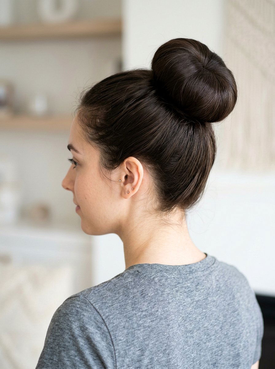Sock Donut Bun - 20 dance practice bun hairstyle - 20 dance practice bun hairstyle