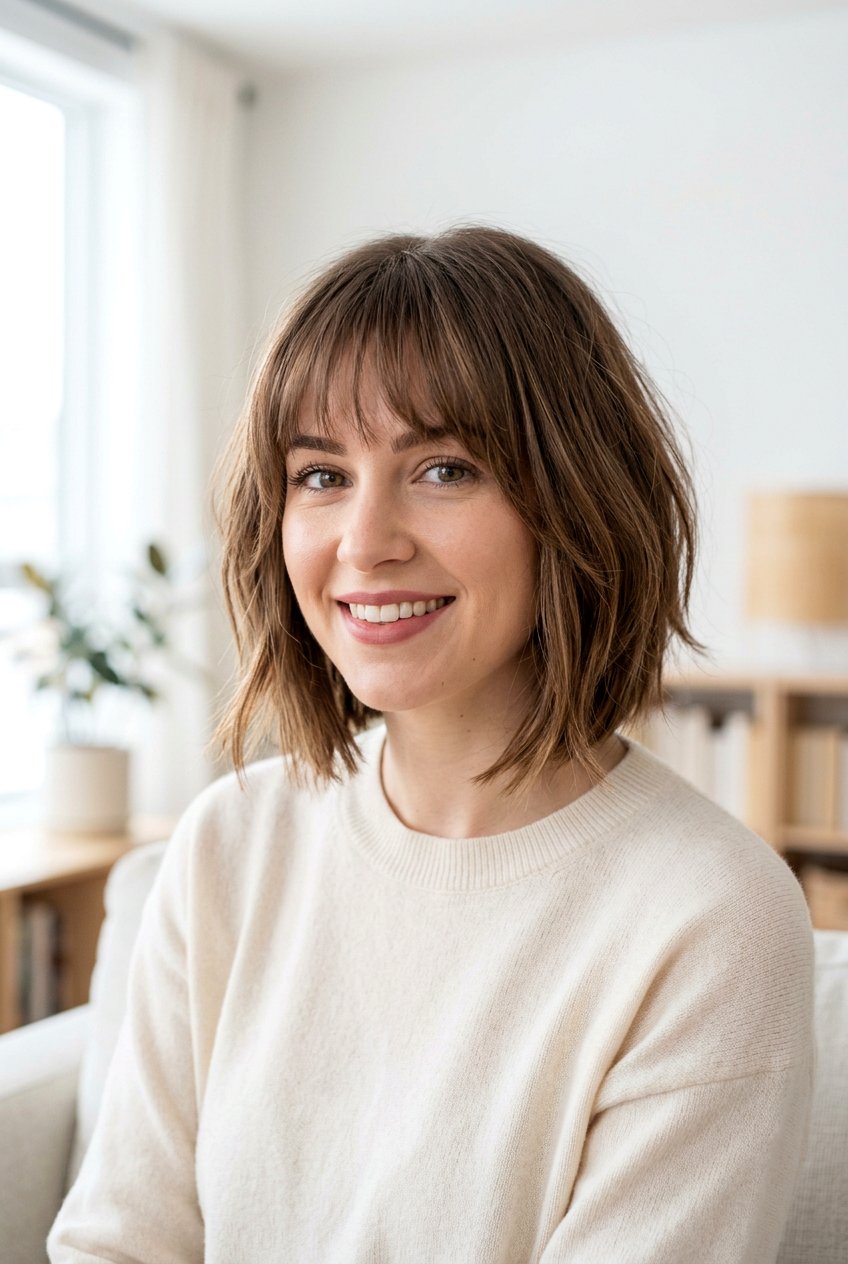 Soft A Line Bob With Bangs - 20 soft A line bob haircut - 20 soft A line bob haircut