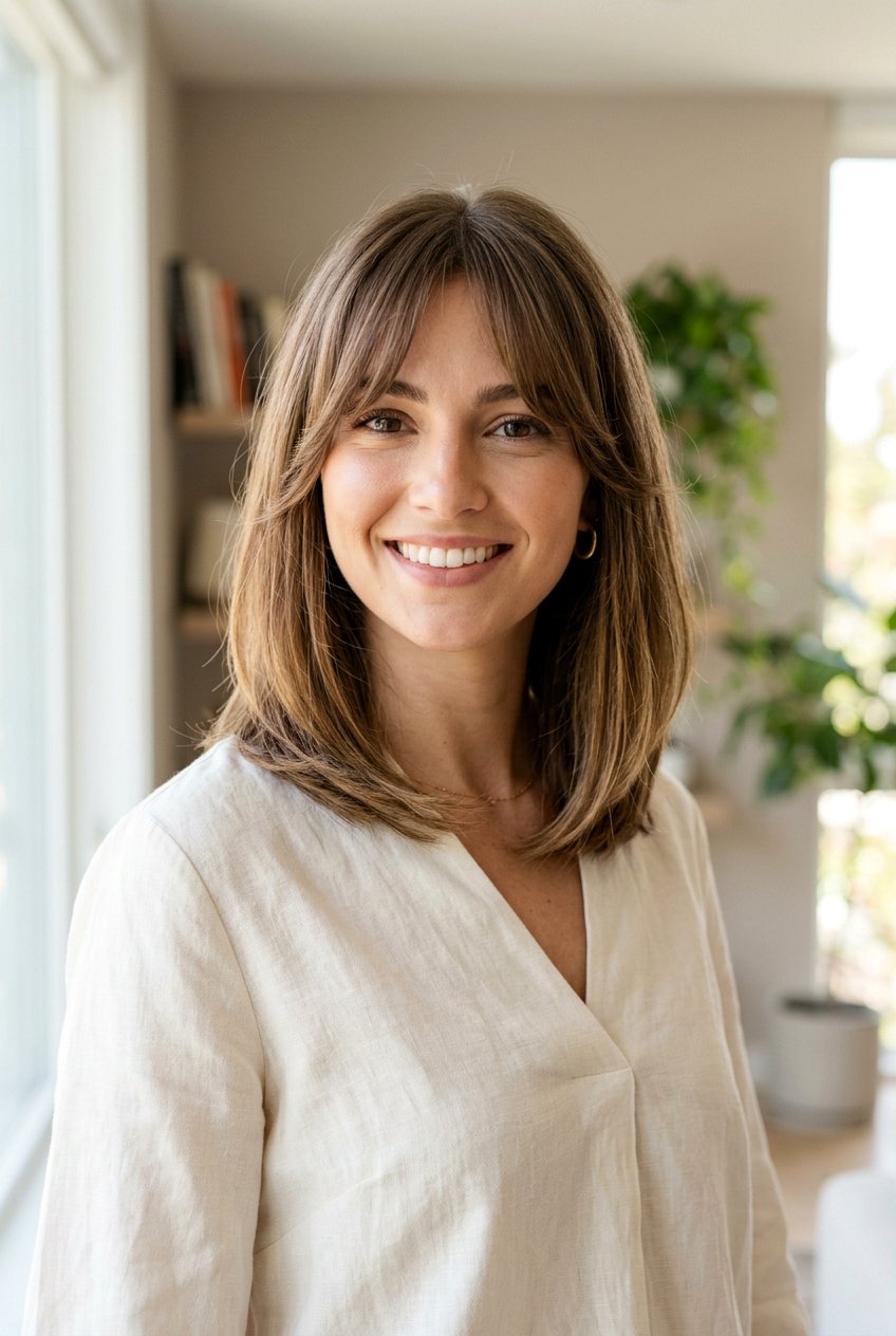 Soft A Line Bob With Curtain Bangs - 20 soft A line bob haircut - 20 soft A line bob haircut