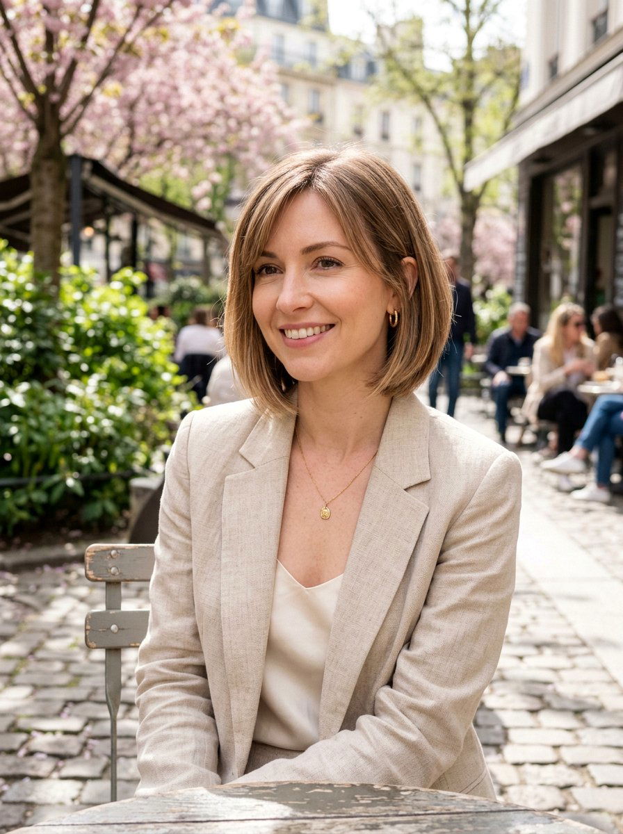 Soft Angled Bob With Side Swept Bangs - 20 hairstyle to add softness to angular face - 20 hairstyle to add softness to angular face