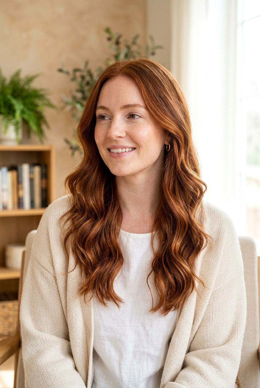 Soft Auburn Balayage For Natural Redheads - 20 soft auburn balayage - 20 soft auburn balayage