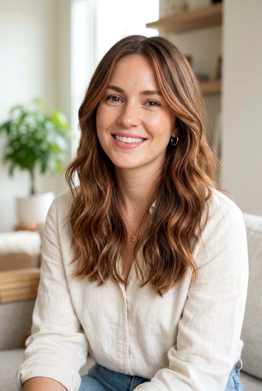 Soft Auburn Balayage On Medium Brown Hair - 20 soft auburn balayage - 20 soft auburn balayage