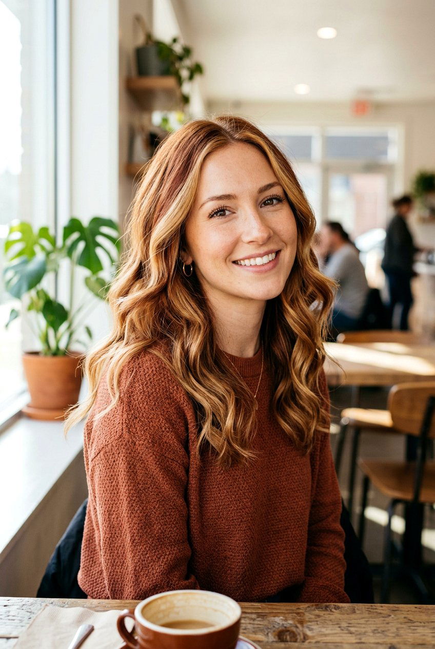 Soft Auburn Lowlights on Blonde Hair - 20 lowlights for blonde hair - 20 lowlights for blonde hair