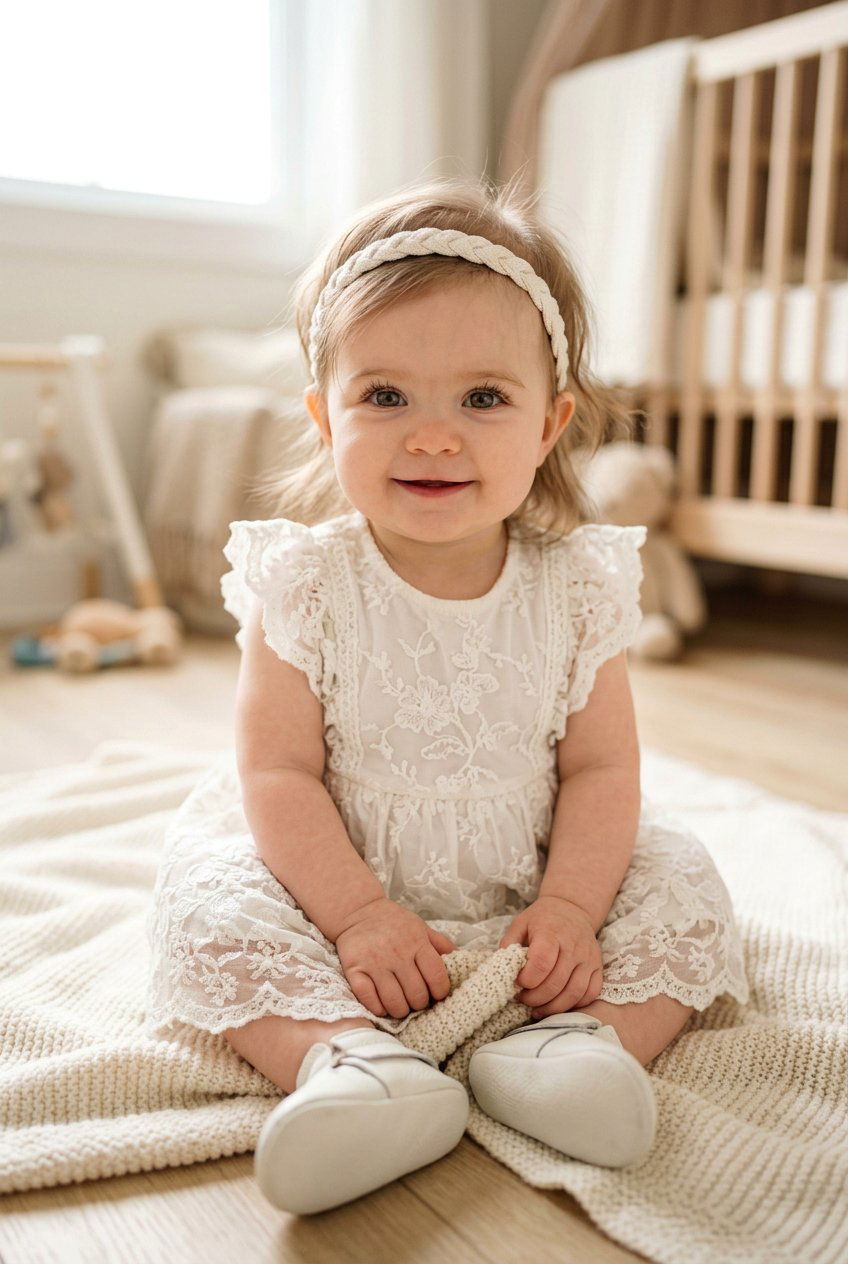 Soft Baby Braided Headband - 20 first birthday hairstyles for girls - 20 first birthday hairstyles for girls