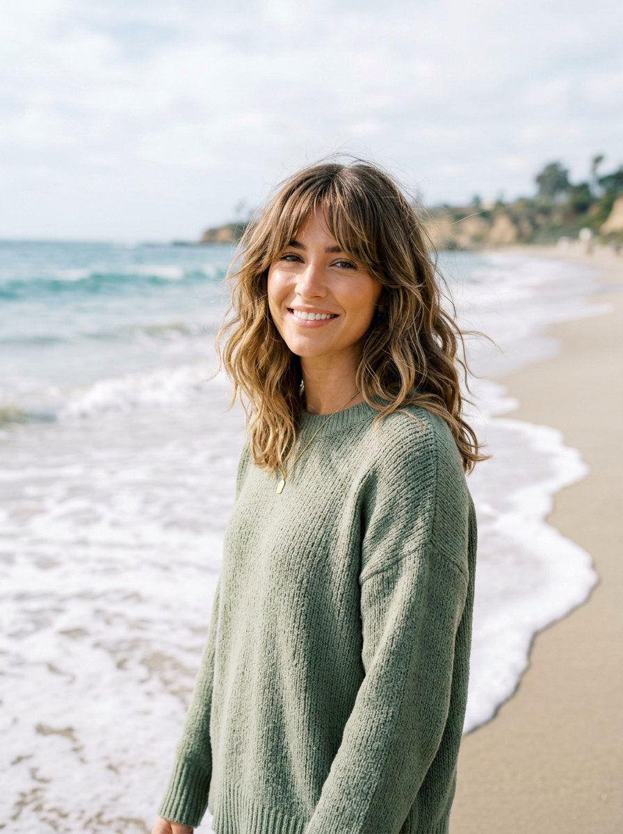 Soft Beach Waves With Curtain Bangs - 20 soft beach wave haircut - 20 soft beach wave haircut