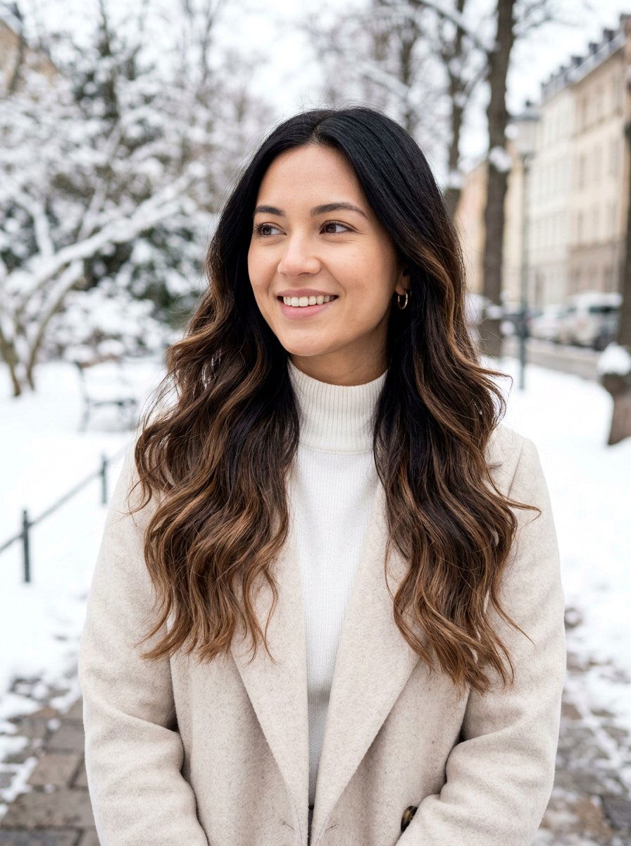 Soft Black To Dark Brown Balayage - 20 easy maintenance balayage for busy women - 20 easy maintenance balayage for busy women