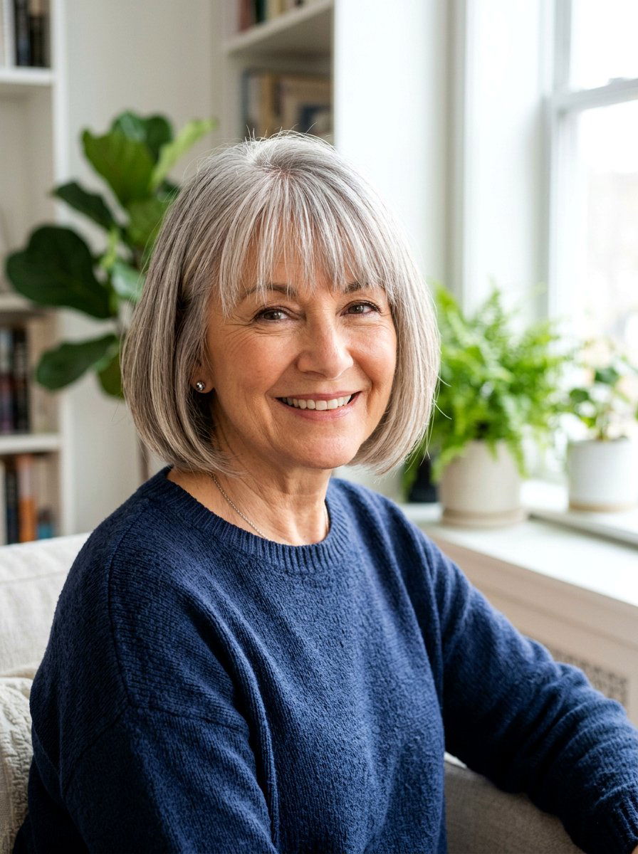 Soft Blunt Bob With Bangs - 20 short bob with volume for older women - 20 short bob with volume for older women