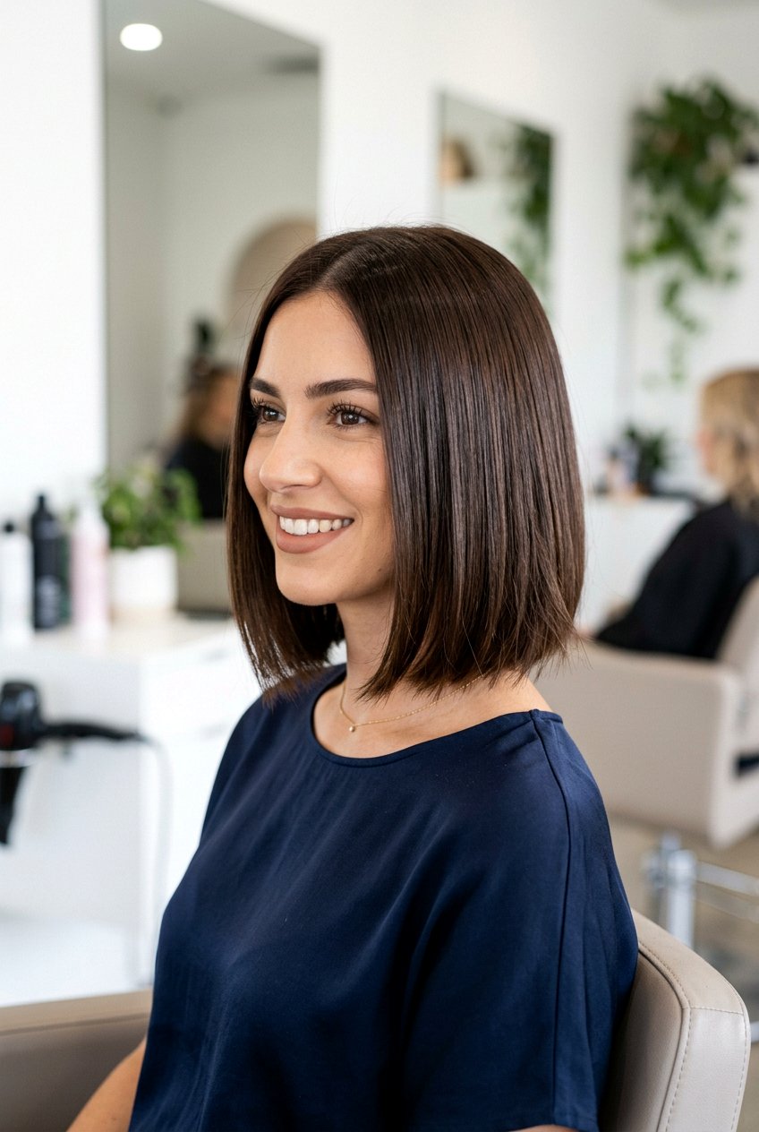 Soft Blunt Bob - 20 haircuts for square face shape - 20 haircuts for square face shape