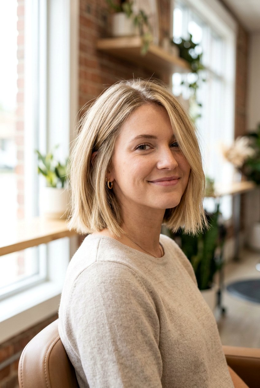 Soft Blunt Cut - 20 short hairstyles for fine hair - 20 short hairstyles for fine hair