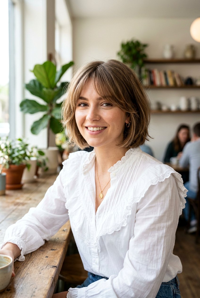 Soft Bob With Face Framing Bangs - 20 modern bob haircut with movement - 20 modern bob haircut with movement