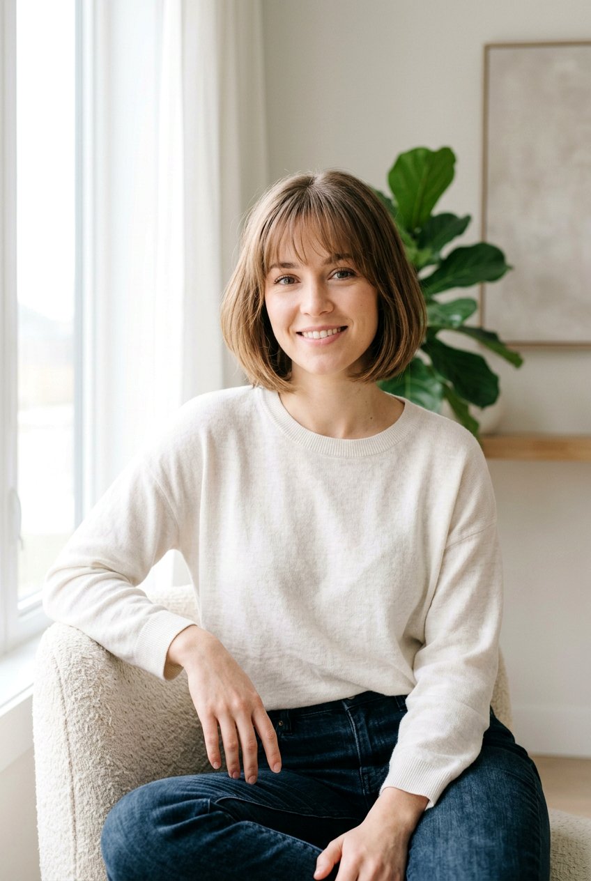 Soft Bob with Wispy Fringe - 20 hairstyles for receding hairline women - 20 hairstyles for receding hairline women