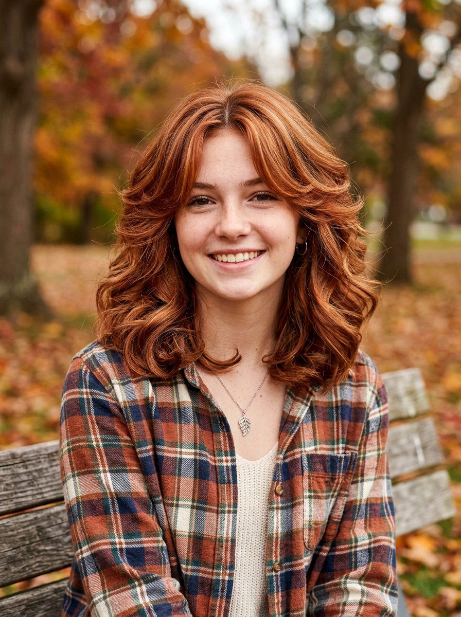Soft Butterfly Haircut With Copper Tones - 20 teen girls soft butterfly haircut - 20 teen girls soft butterfly haircut