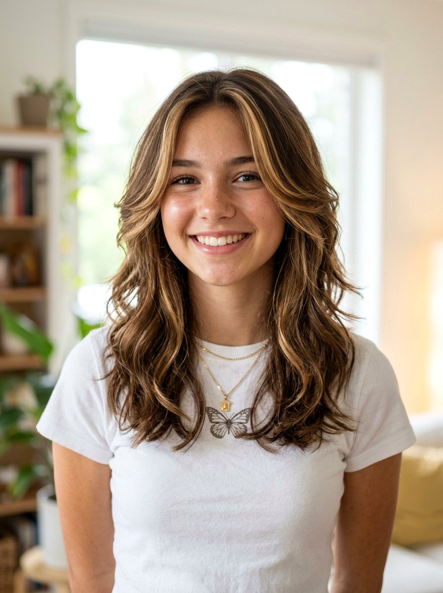 Soft Butterfly Haircut With Face Framing Layers - 20 teen girls soft butterfly haircut - 20 teen girls soft butterfly haircut