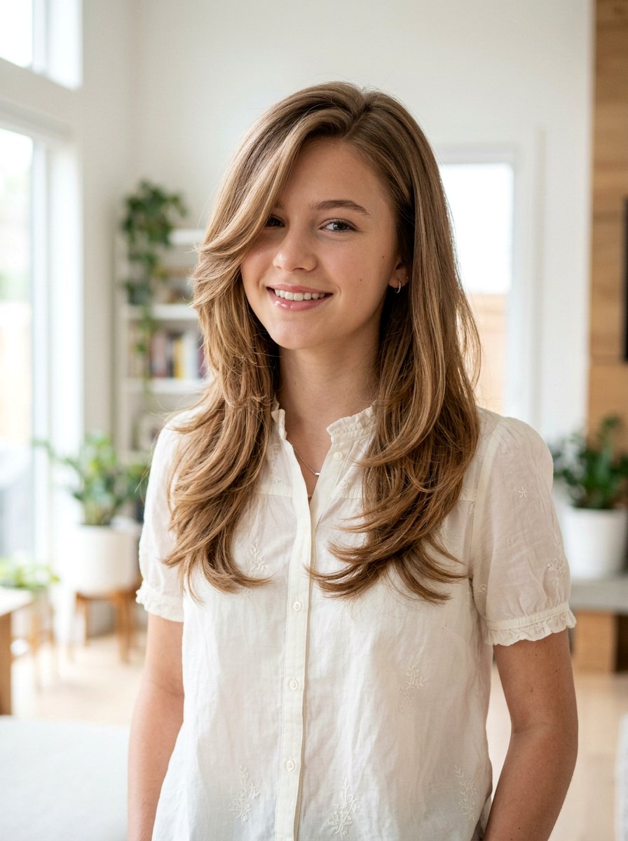 Soft Butterfly Haircut With Side Part - 20 teen girls soft butterfly haircut - 20 teen girls soft butterfly haircut