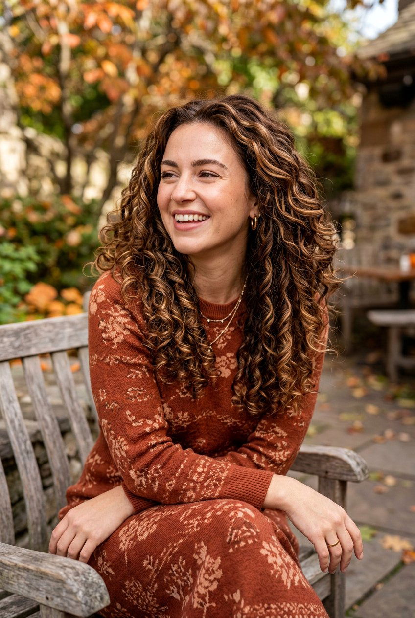 Soft Chestnut Balayage Curls - 20 autumn chestnut brunette balayage - 20 autumn chestnut brunette balayage