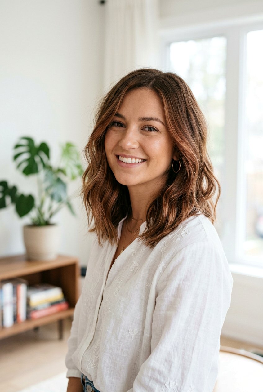 Soft Chestnut Balayage On Medium Length Hair - 20 chestnut balayage hair color - 20 chestnut balayage hair color