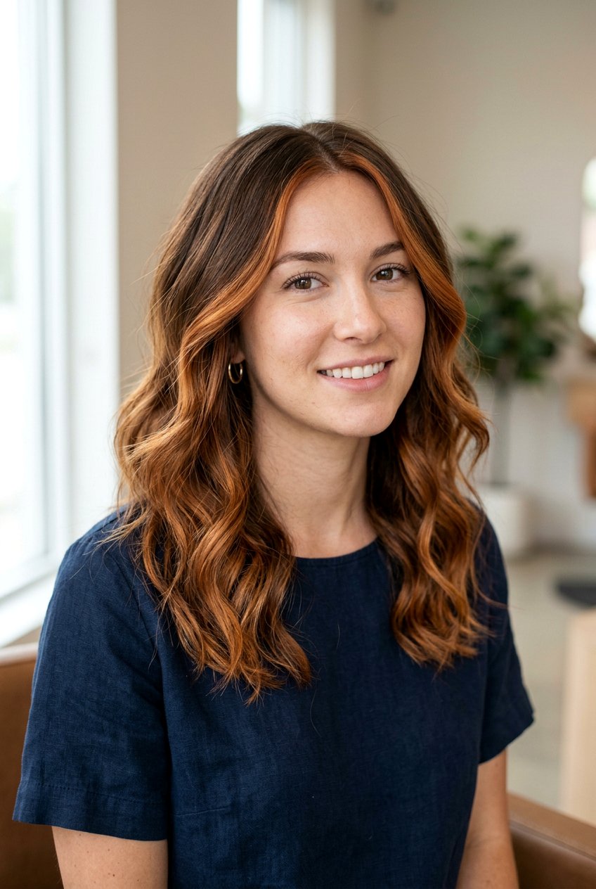 Soft Copper Balayage Face Frame - 20 copper face framing pieces - 20 copper face framing pieces