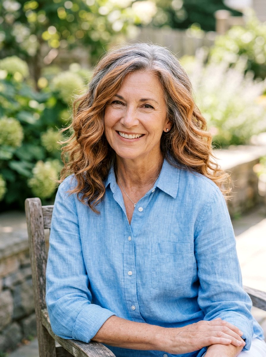 Soft Copper Balayage For Gray Hair - 20 copper refresh for mature women - 20 copper refresh for mature women