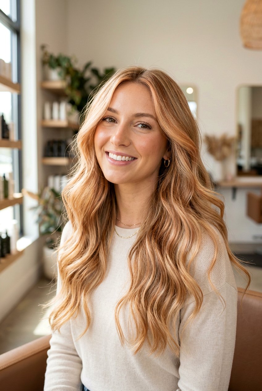 Soft Copper Highlights On Blonde Hair - 20 soft copper highlights - 20 soft copper highlights