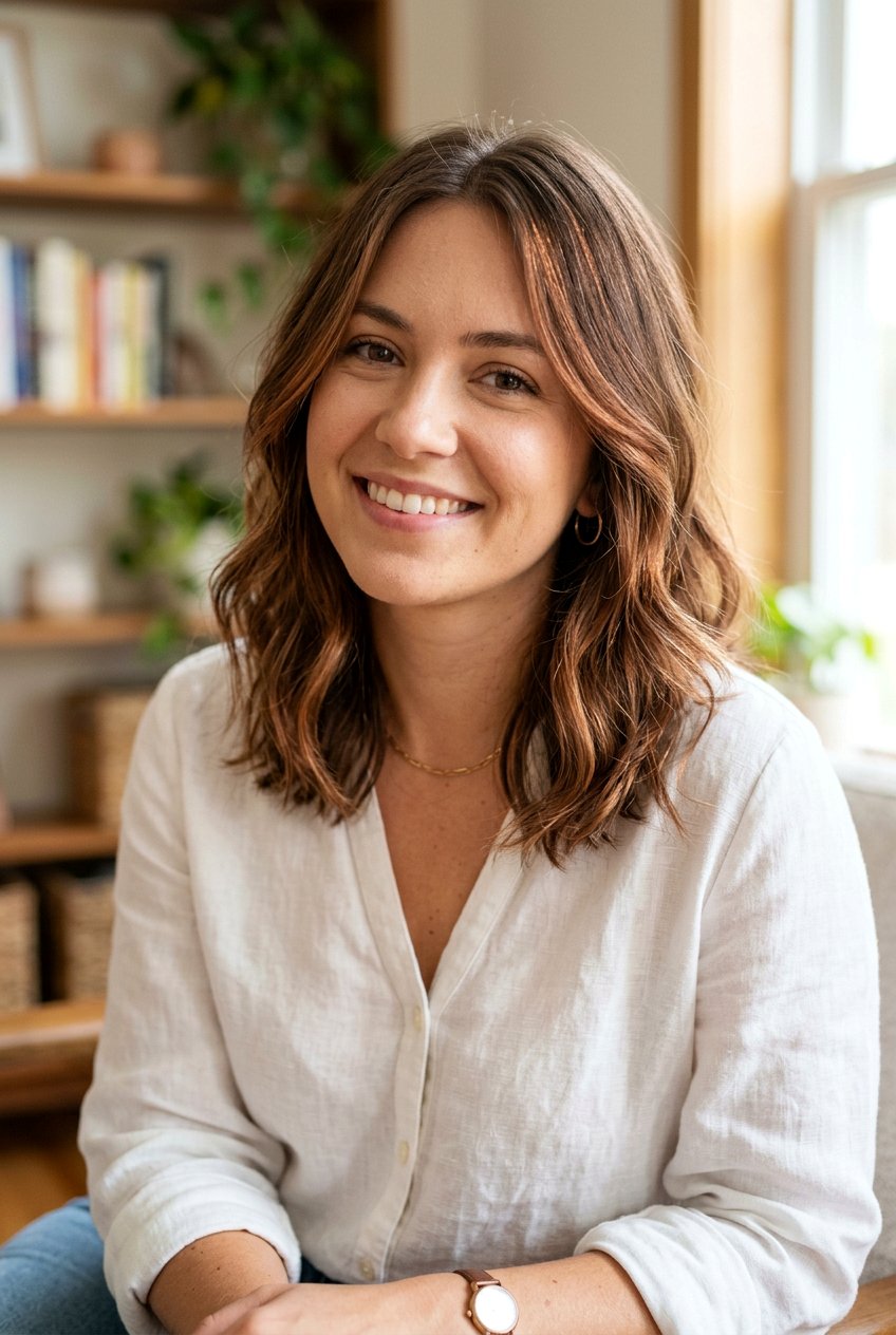 Soft Copper Highlights On Fine Hair - 20 soft copper highlights - 20 soft copper highlights