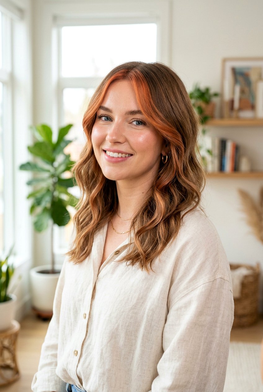 Soft Copper Money Piece Hair - 20 natural looking money piece hair - 20 natural looking money piece hair