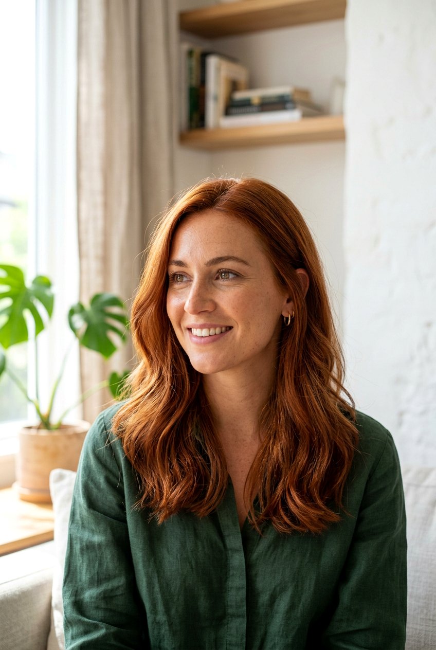 Soft Copper Shoulder Length Hair - 20 grandma hair color - 20 grandma hair color