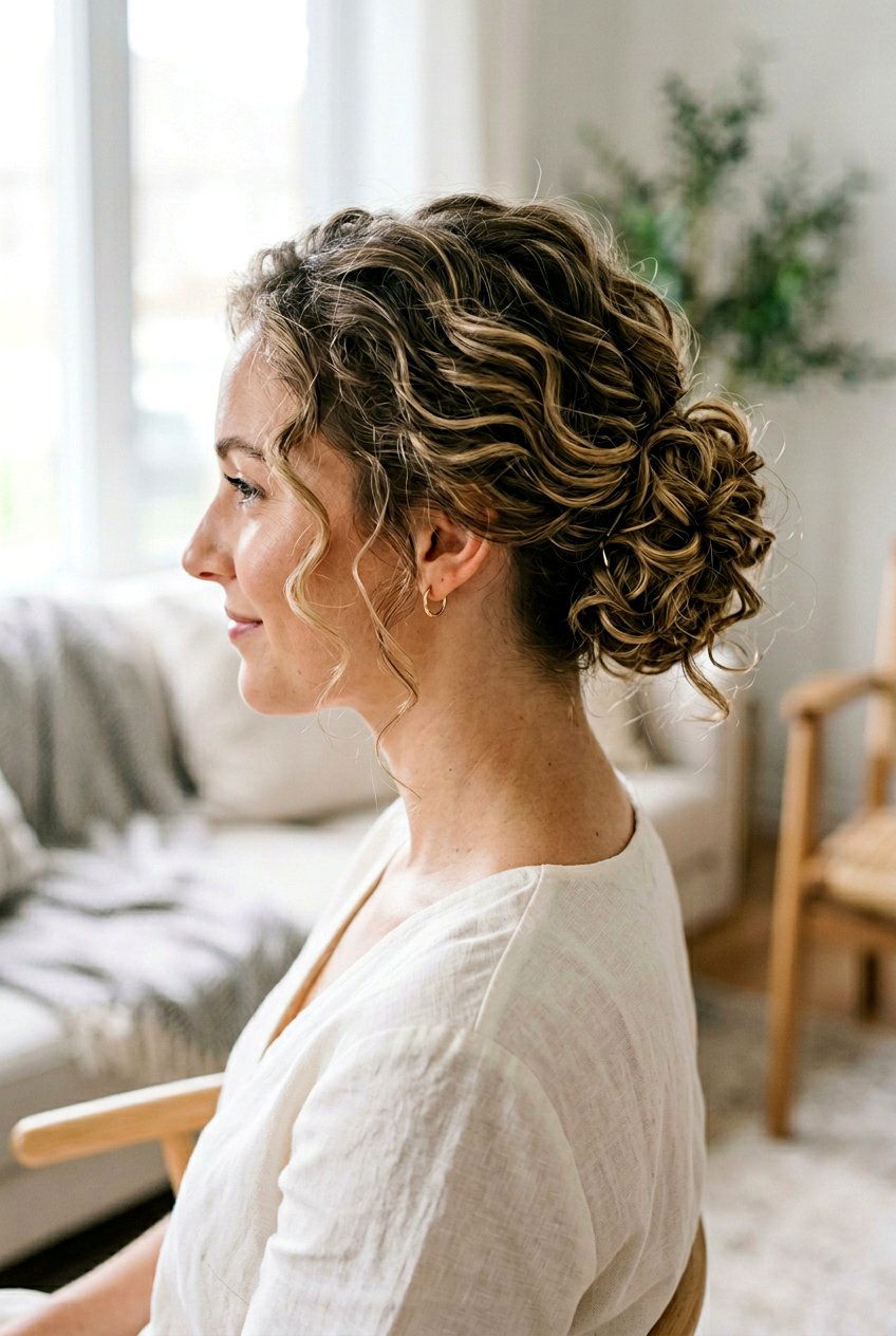 Soft Curls Updo For Short Hair - 20 soft curls updo hairstyle - 20 soft curls updo hairstyle